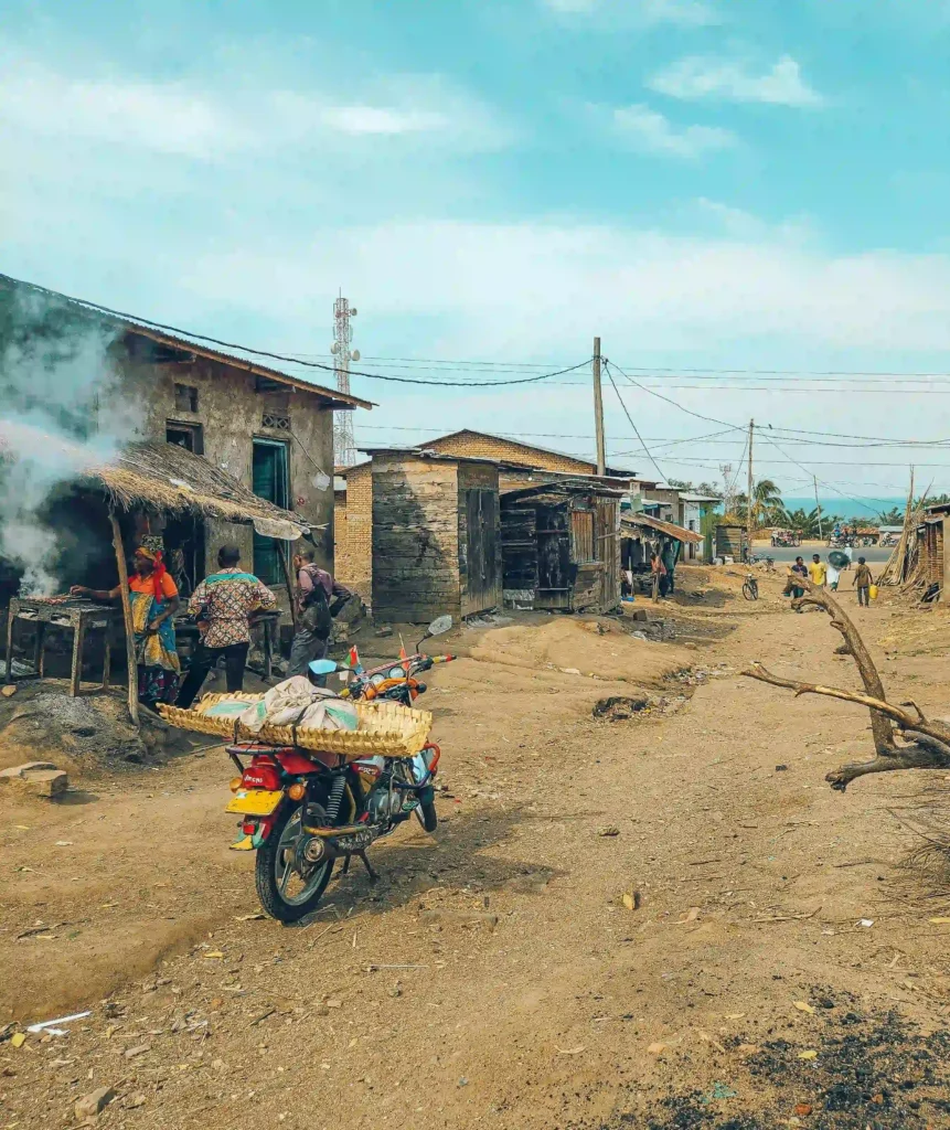 Rural african village scene