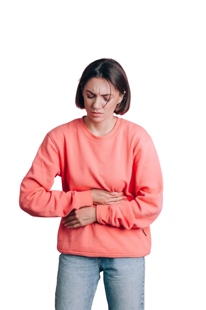 Woman having stomach pain
