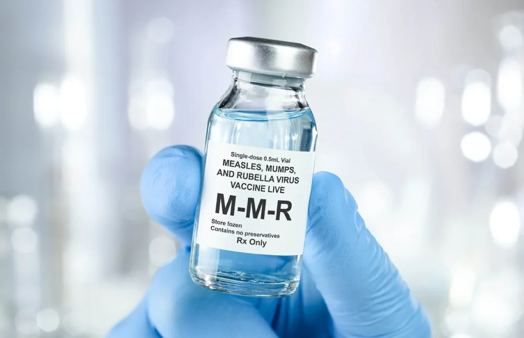 M-M-R (Measles, Mumps, and Rubella) vaccine.